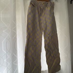 Yellow and lilac Checkered jeans
